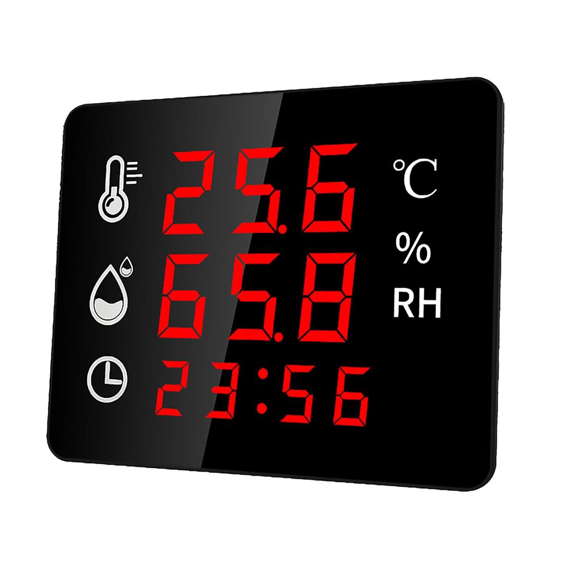 Timloon デジタル温湿度計 温度計 湿度計 高精度 業務用 大画面 アラーム 校正機能 時間表示 自動調光バックライト LED