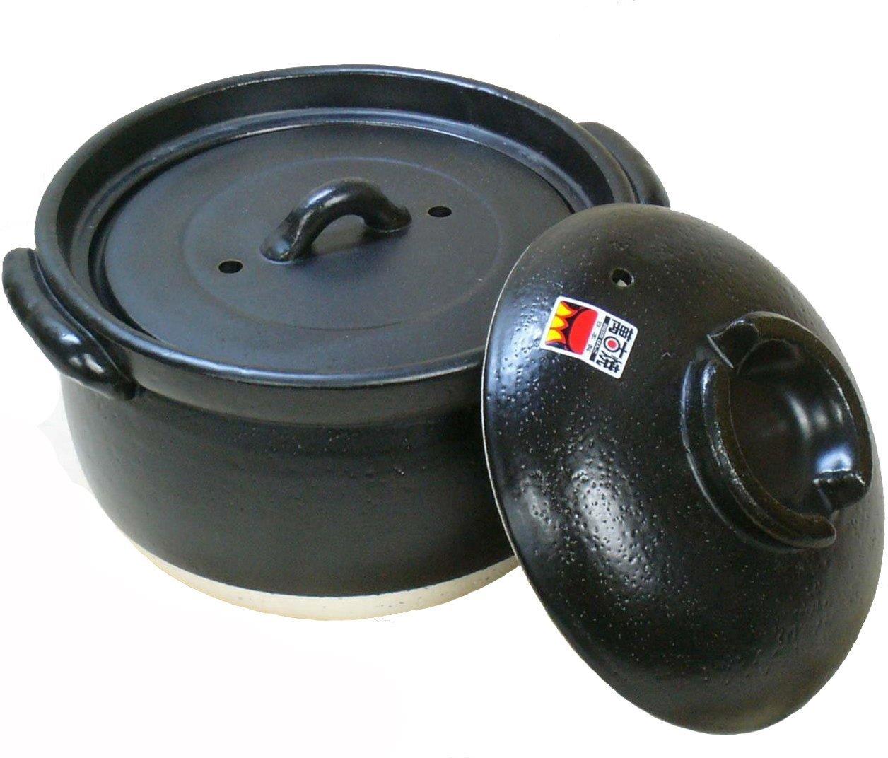 【 ふっくら ごはん鍋 】 3合炊き 二重蓋 四日市ばんこ焼 (日本製) 【 本格派 3合炊 】