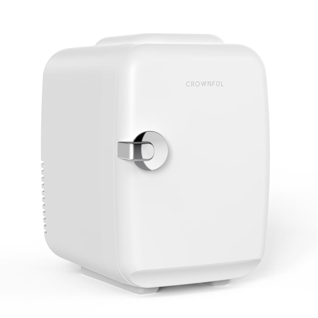 CROWNFUL 小型冷蔵庫 4L 冷温庫 【保冷・保温】 ミニ冷蔵庫 ポータブル 超軽量 持ち運び便利 一人暮らし ペルチェ式 静音 省エネ 室内車載両用 AC 100V DC 12V 給電コード付属 寝室用 職場 車中泊 キャンプ アウトドア 日本語取扱説明書