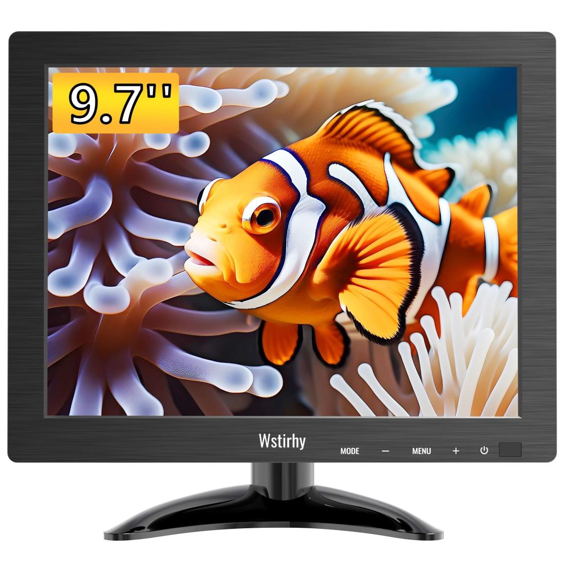 Wstirhy 小型 モニター 9.7インチ 、ゲーミングモニター 1024x768 フルHD ディスプレイ(60hz/VGA/HDMI/USB/AV/BNC)/ブルーライト軽減/フリッカーレス/VESA対応/スピーカー内蔵)