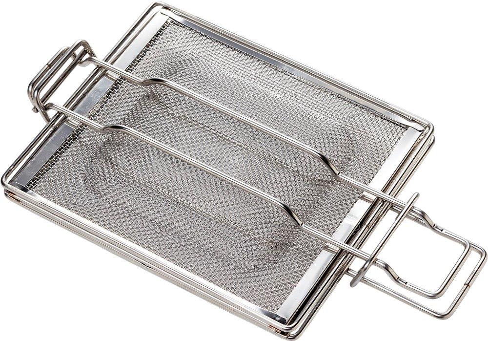 高木金属工業 takagi metal ホットサンドメーカー オーブントースター用 グリル用 両面焼き対応 網 簡単 レシピ付き ホットサンドトースター 網 ホットサンド2枚用 日本製 ステンレス鋼 厚さ調節 GK-HS