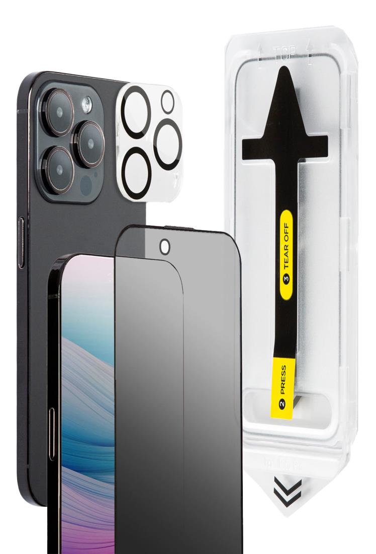 日本メーカープレミアムガラスフィルムiPhone強化カメラ保護フィルム スマホ守るアイフォン用フィルム (覗き見防止, iPhone16ProMax)