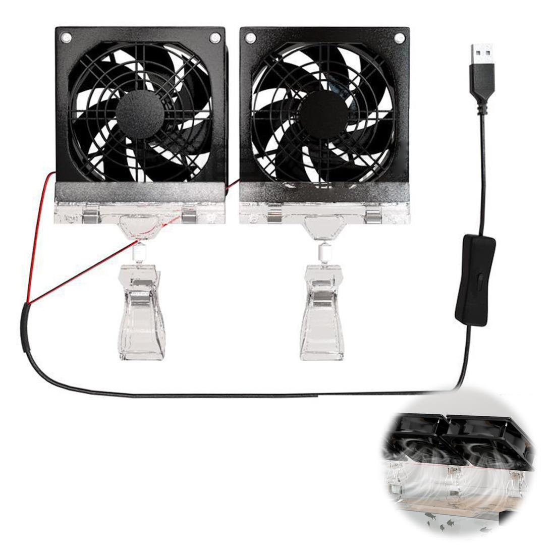 PAVIKE 水槽用冷却ファン アクアリウム冷却ファン 水槽用ファン 水槽 クーラー ファン 水槽扇風機 ワン..