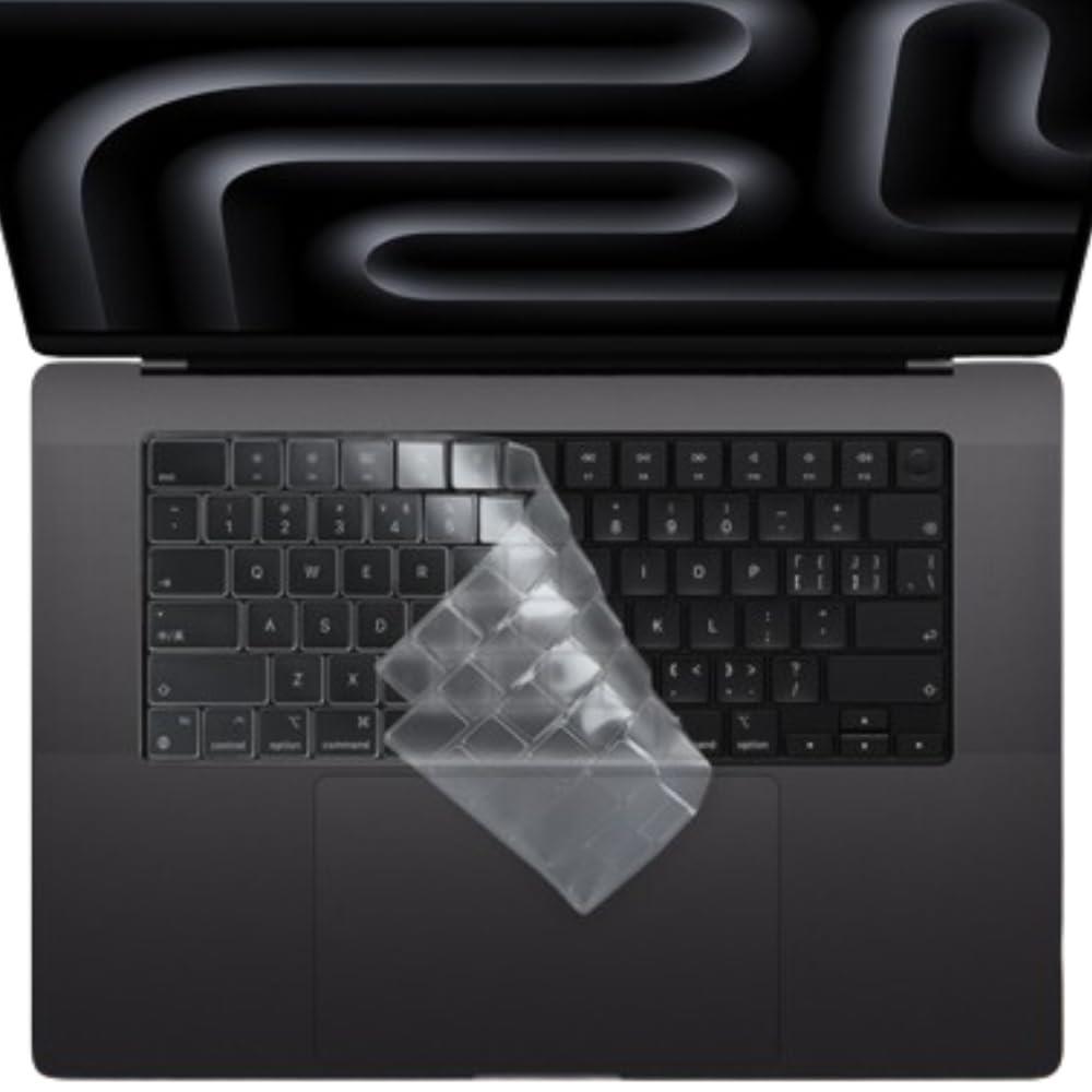 【US英字配列】 MacBook Air 13 / Air 15 / Pro 14 / Pro 16 インチ 用 キーボードカバー 対応 (A3113/ A3114/ A2918/ A2992/ A2991/ A2941/ A2681/ A2779/ A2442/ A2780/ A2485) M3 M2 M1 Pro Max チップ 搭載 キーボード保護フィルム 防水防塵 超薄 US配列