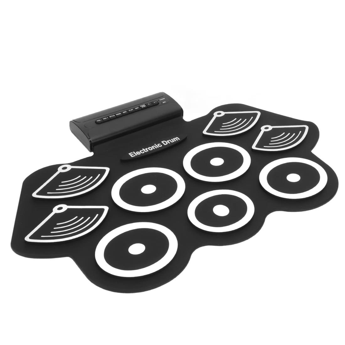 ロールアップドラム練習パッド - 電子ドラムセット、ペダルスティック付き初心者練習パッド ポータブル ダブル ホーン サウンド 折りたたみ式ドラム 厚みのあるパッド 子供への理想的なクリスマス ホリデー