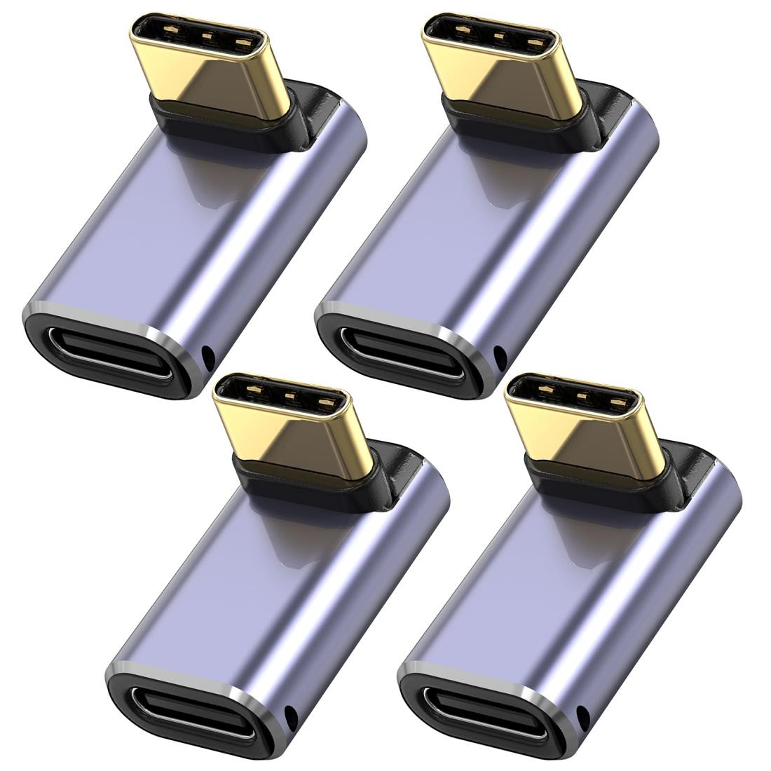 USB Type C 変換アダプタ 4個 240W L字型 40Gbps USB4.0 タイプC オスメス コネクター 8K@60Hz Thundebolt 3/4 対応 MacBook Air/Pro/携帯電話用 高速充電 データ同期