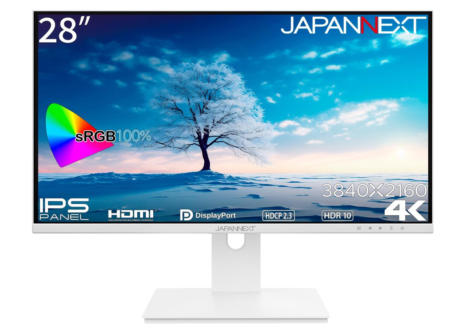 JAPANNEXT 28インチ モニター 4K UHD 3840x2160解像度 IPS ディスプレイ (HDMI/DisplayPort/ブルーライトカット) JN-IPS28UHDR-W