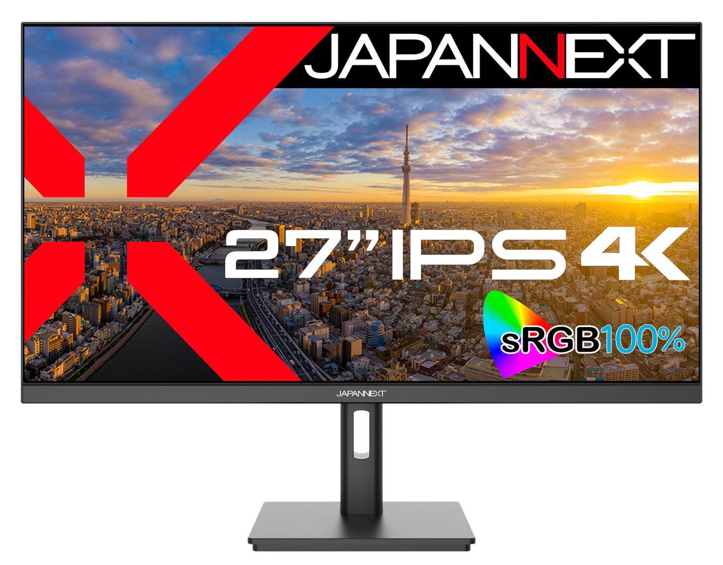 JAPANNEXT 27インチ モニター 4K UHD 3840x2160解像度 IPS ディスプレイ (HDMI/DisplayPort/スピーカー内蔵/VESA対応/ブルーライトカット) JN-IPS2709UHDR