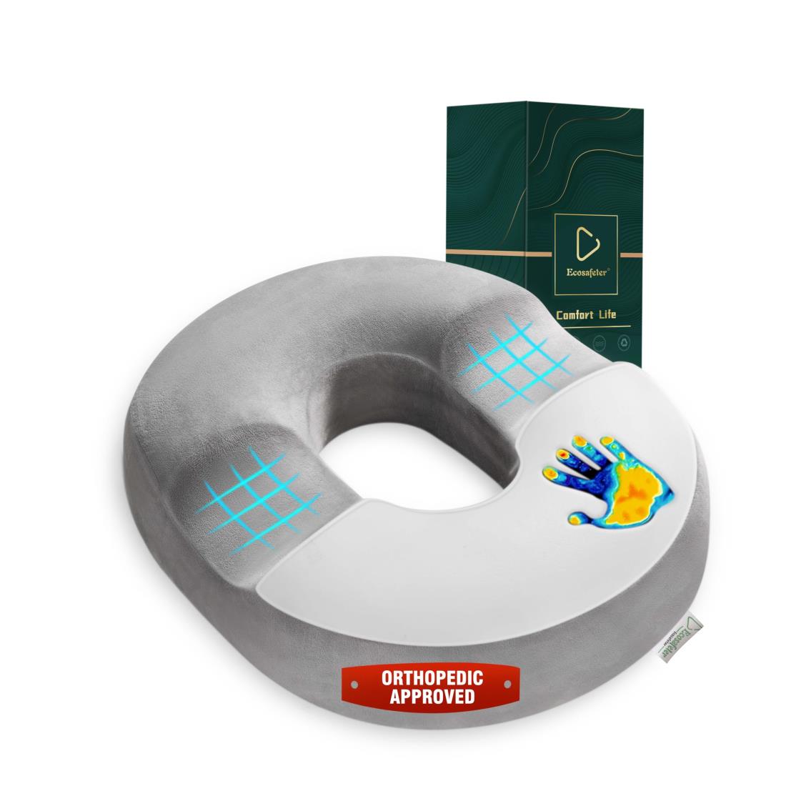 【医師推奨の痔用クッション - 美しいパッケージ】-ドーナツクッション 高密度メモリーフォーム 産後の..