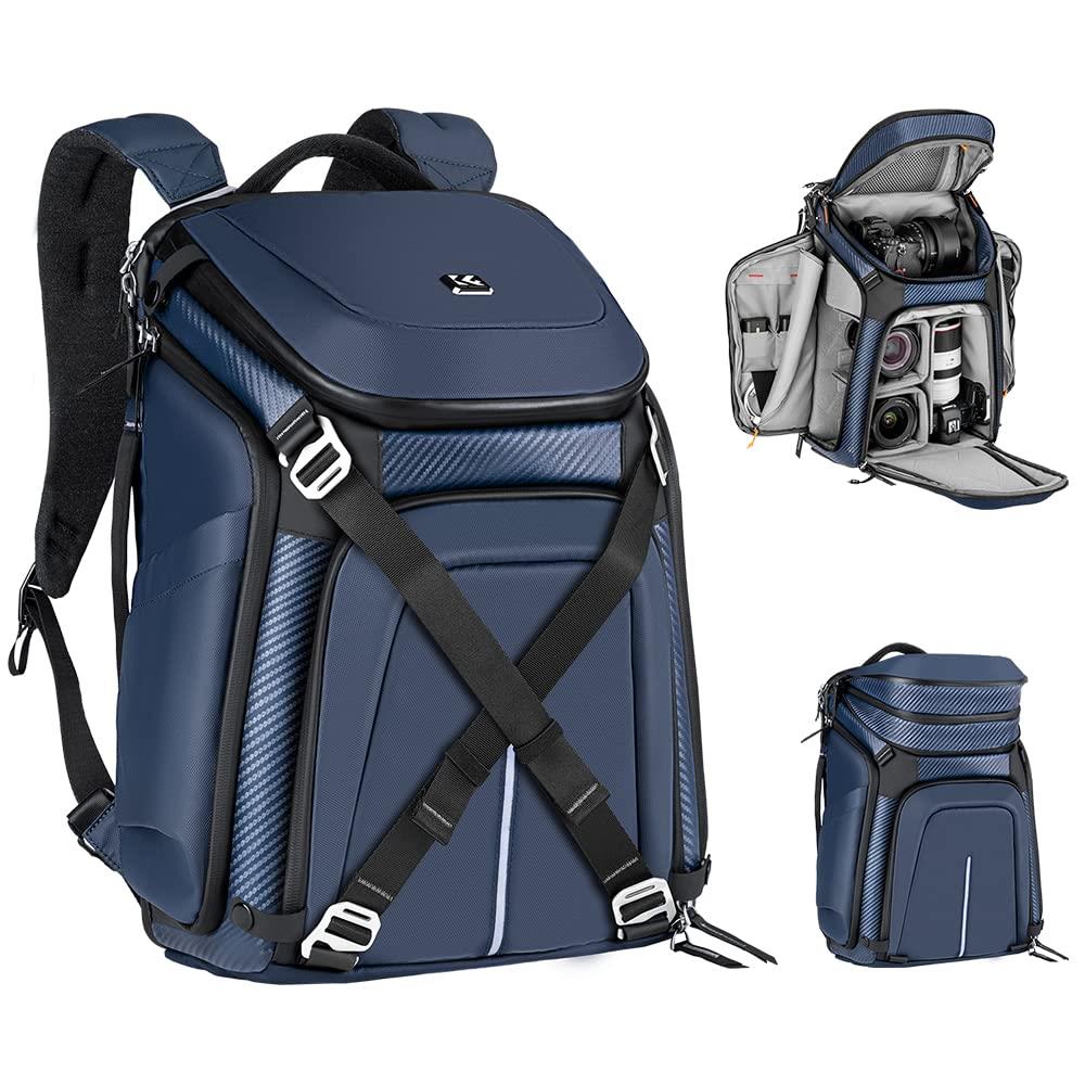楽天SaloneDolce[K&F Concept] カメラバッグ リュック バックパック 大容量 25L 三脚 15.6インチPC収納可 ショルダーバッグ 一眼レフカメラ用バッグ 防水 3WAY 多機能 旅行、撮影、登山、アウトドア撮影に最適 ブルー
