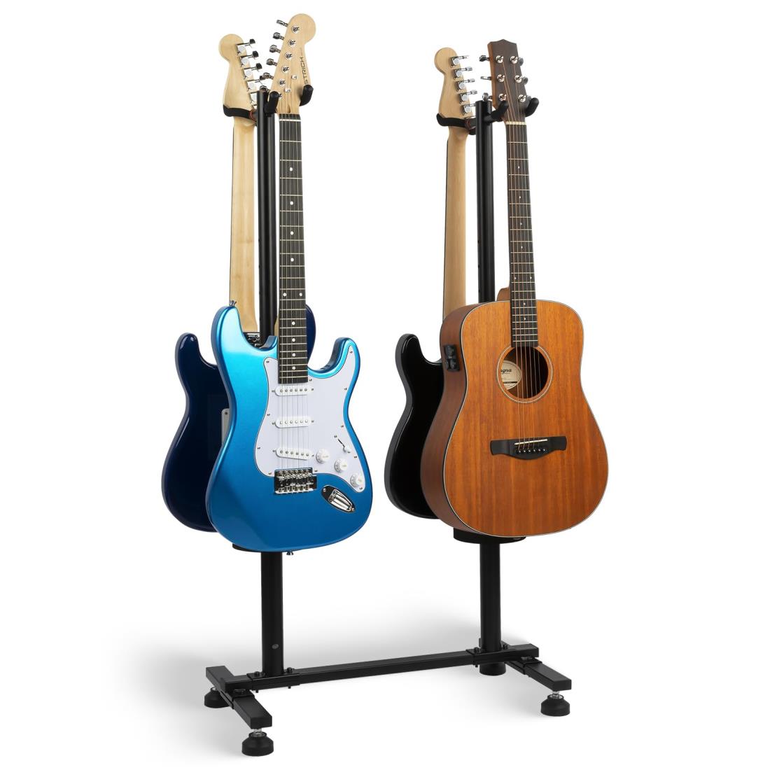 STRICH ギタースタンド 4段階調節可能 アコースティックギター エレキギター ベース バンジョー用 ギタースタンド マルチギタースタンド 4本ホルダー FH-S4 ブラック