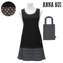 【ANNA SUI】アナ スイ BLACK×リトルフラワー●ミニバッグつき● クロス エプロン〈1点までメール便OK〉 おしゃれ ブランド 無地 バッグ