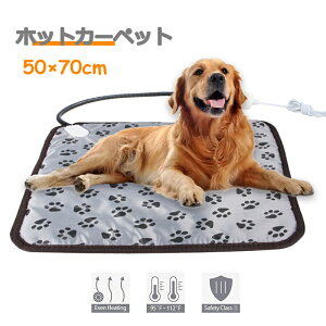 ペット用ホットカーペット 50×70cm 猫 犬 中型犬 大型犬 花柄 肉球柄 グレー ホットカーペット 電気マット ホットマット 撥水素材 2段階温度調節 温度センサー ペットベッド ペットマット 犬用 猫用 保温 防寒 自分用 大人 母の日 父の日 秋 冬 送料無料