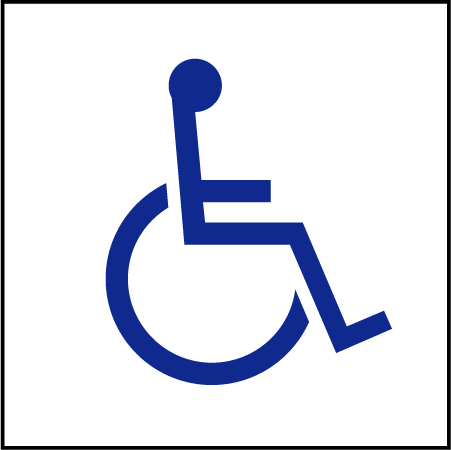 「車いす」Aタイプ・ピクトシール3枚セット(W200mm×H200mm)【速達クロネコメール便対応】