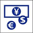 「銀行・両替」ピクトシール3枚セット(W200mm×H200mm)【速達クロネコメール便対応】