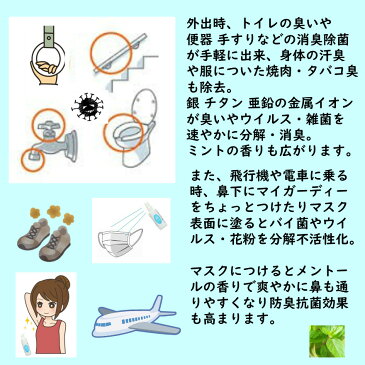 【マイガーディー】液体消臭ミストクールタイプ 30ml除菌 抗菌 消臭塩素・アルコール・有害化学物質一切不使用な唯一の除菌消臭剤銀 チタン 亜鉛の金属イオンと酸化チタンにミントオイルをプラスしました