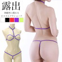 丸見えブラショーツ ラポーム La-Pomme ラ・ポーム セクシー ランジェリー セット 勝負下着 過激 ルームウェア ハロウィン コスプレ sexy 日本製 紐 露出 チョーカー オープンTバック Gストリング ピコゴム M 全5色 523005(4)