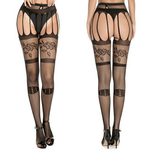 【メール便送料無料】ガーター ストッキング タイツ サスペンダー 穴あき オープン コスプレ イベント クラブ ダンス ハロウィン セクシー ランジェリー 下着...