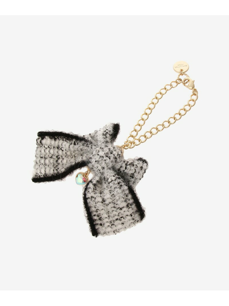 ツイードリボンチャーム SAMANTHAVEGA サマンサ ベガ ファッション雑貨 チャーム・キーチェーン ホワイト ピンク【送料無料】[Rakuten Fashion]