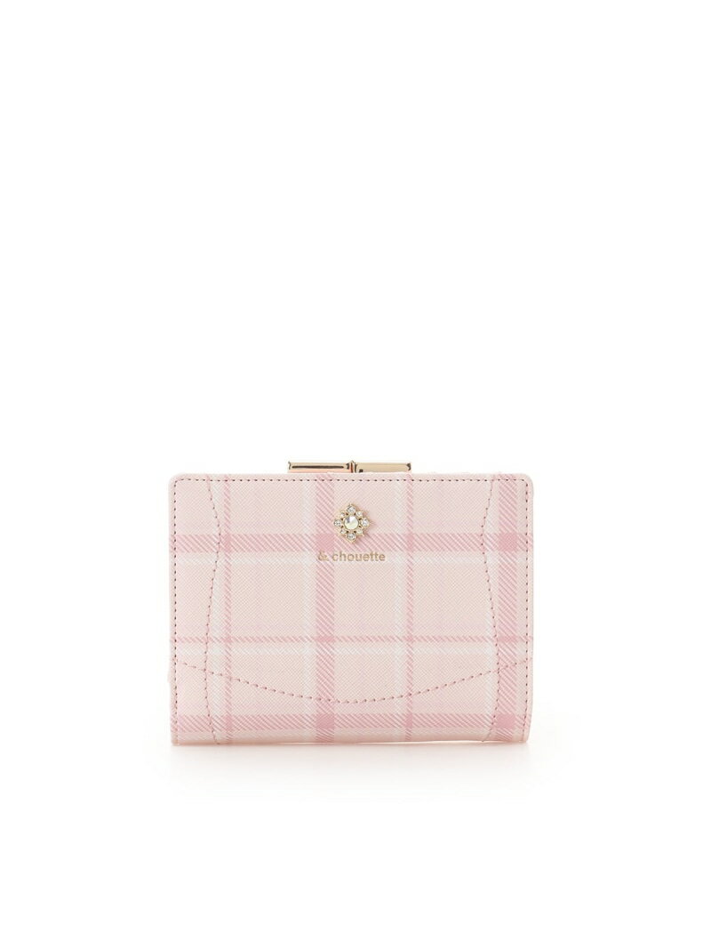 チェックビジュー折財布 & chouette アンドシュエット 財布・ポーチ・ケース 財布 ピンク パープル【送..