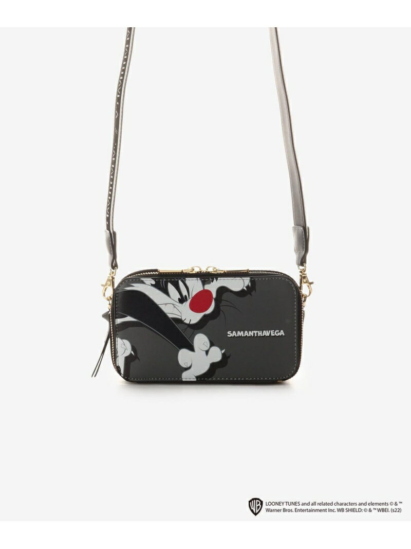 【SALE／30%OFF】「ルーニー・テューンズ」コラボレーション ショルダーバッグ(シルベスター) SAMANTHAVEGA サマンサ ベガ バッグ ショルダーバッグ ブラック【RBA_E】【送料無料】[Rakuten Fashion]のサムネイル