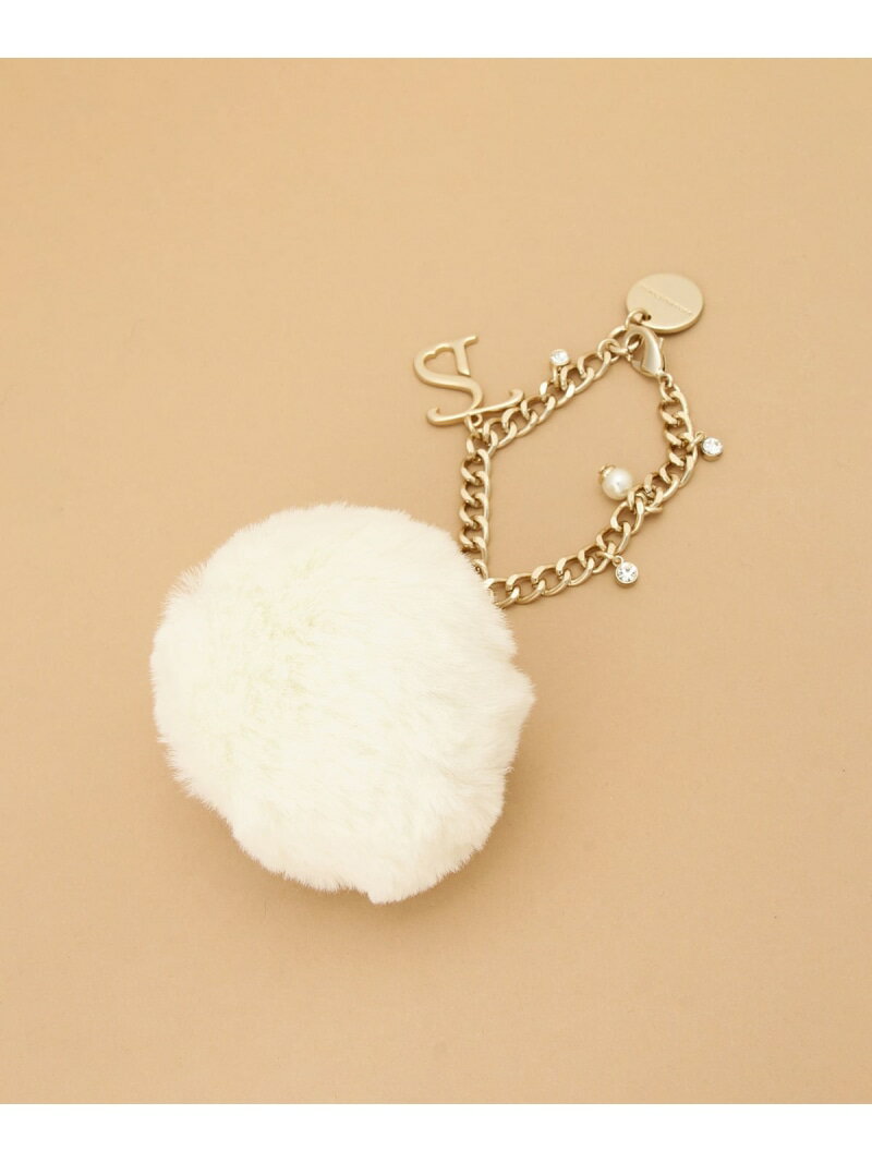 ソフトファーロゴチャーム Samantha Thavasa サマンサタバサ ファッション雑貨 チャーム・キーチェーン ベージュ グリーン ホワイト ピンク ブル...