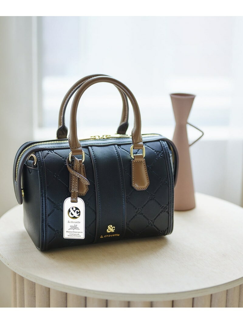 型押しモノグラム ミニボストンバッグ & chouette アンドシュエット バッグ ボストンバッグ