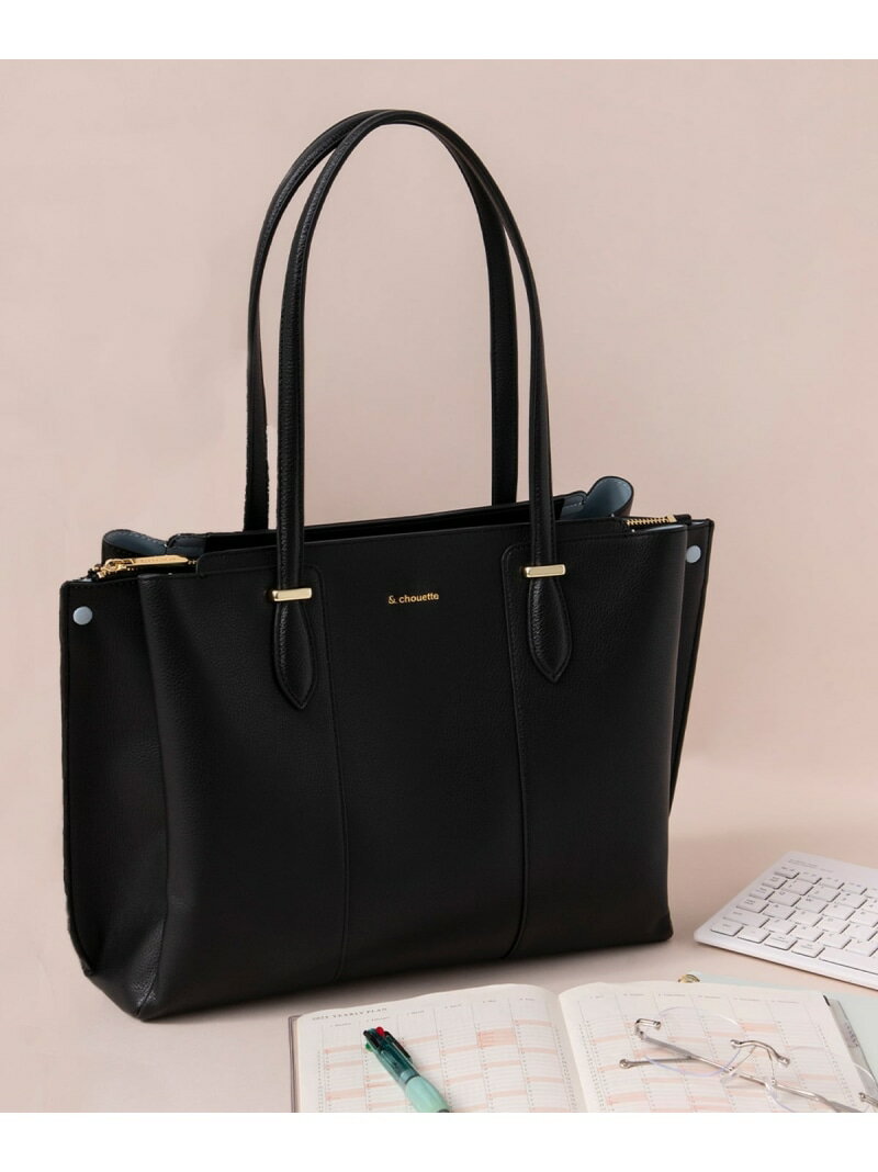 3レイヤーズA4トートバッグ≪通勤・通学≫ & chouette アンドシュエット バッグ トートバッグ ブラック グレー ピンク【送料無料】[Rakuten Fashion]のサムネイル