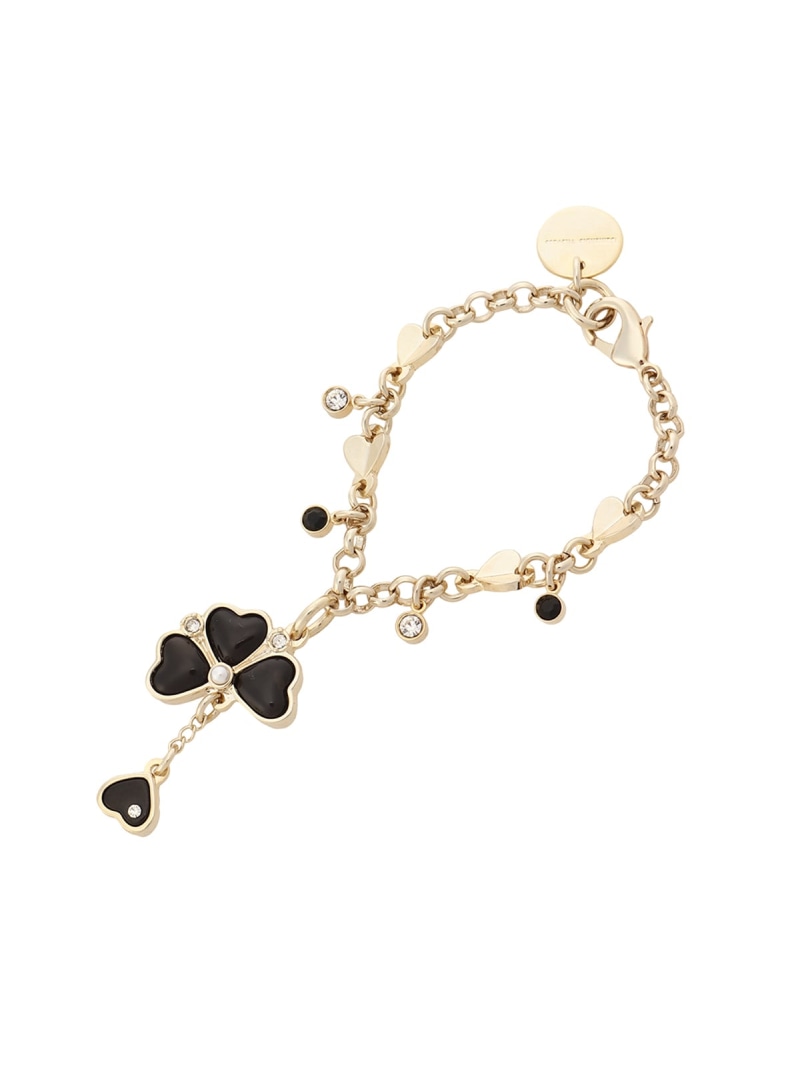 クローバーモチーフ バッグチャーム Samantha Thavasa サマンサタバサ ファッション雑貨 チャーム・キーチェーン ブラック ピンク【送料無料】[R...