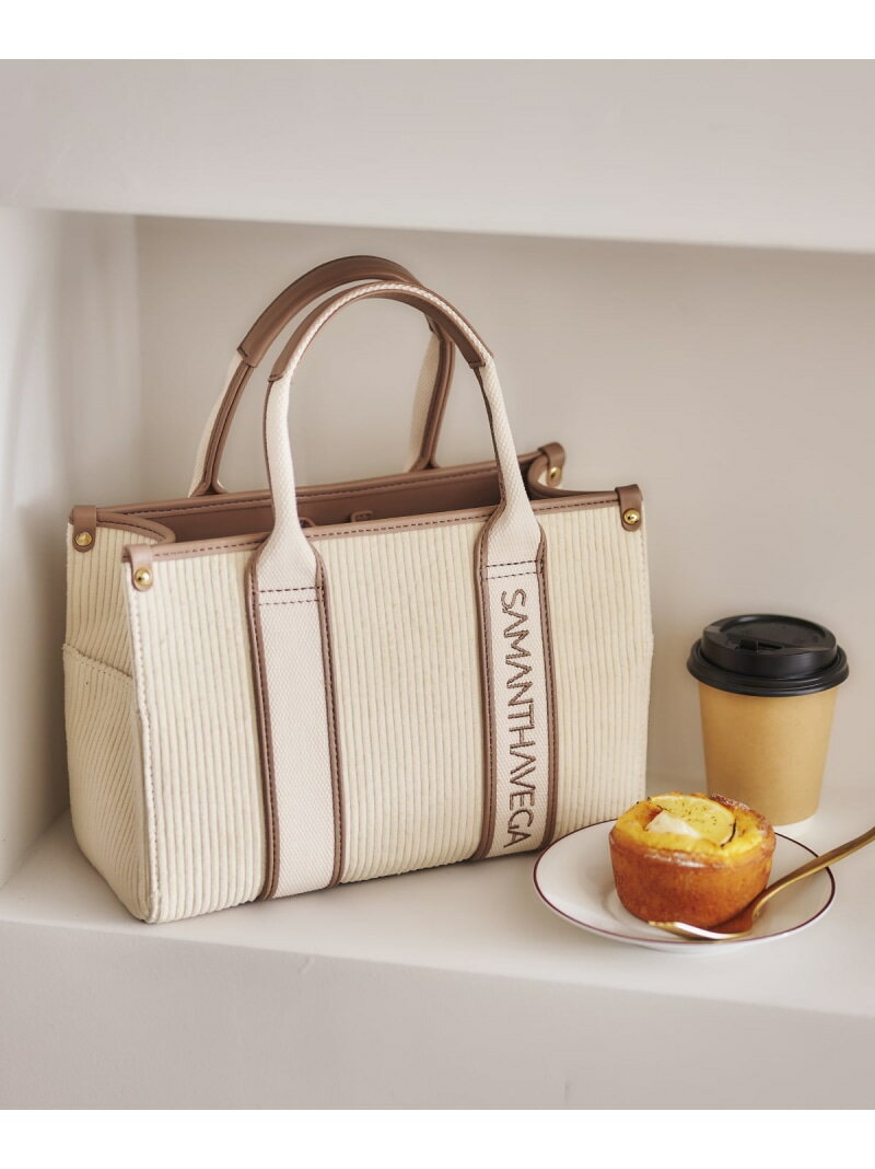 【SALE／30%OFF】ロゴテープコーデュロイトート(小) SAMANTHAVEGA サマンサ ベガ バッグ ハンドバッグ ..