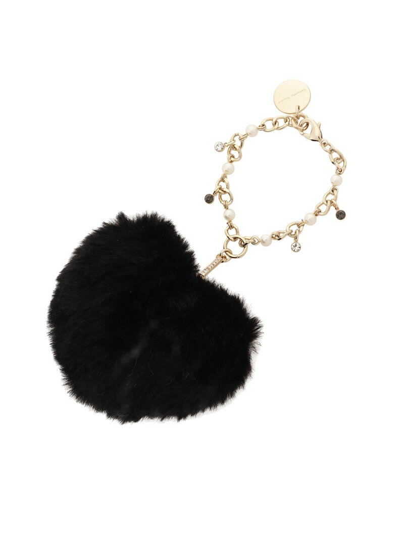 ハートファーバッグチャーム Samantha Thavasa サマンサタバサ ファッション雑貨 チャーム・キーチェーン ブラック ピンク【送料無料】[Rakut...