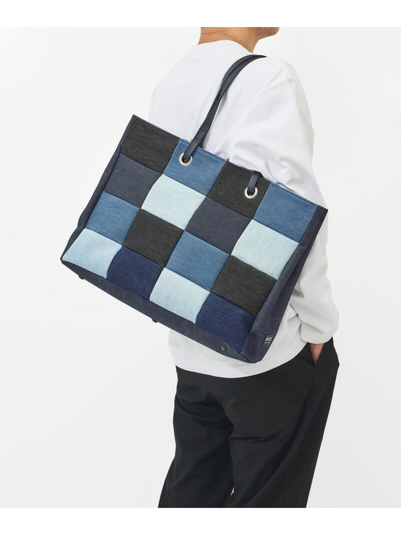 デニムパッチワークトートバッグ KINGZ キングズ バッグ トートバッグ ブルー【送料無料】[Rakuten Fashion]