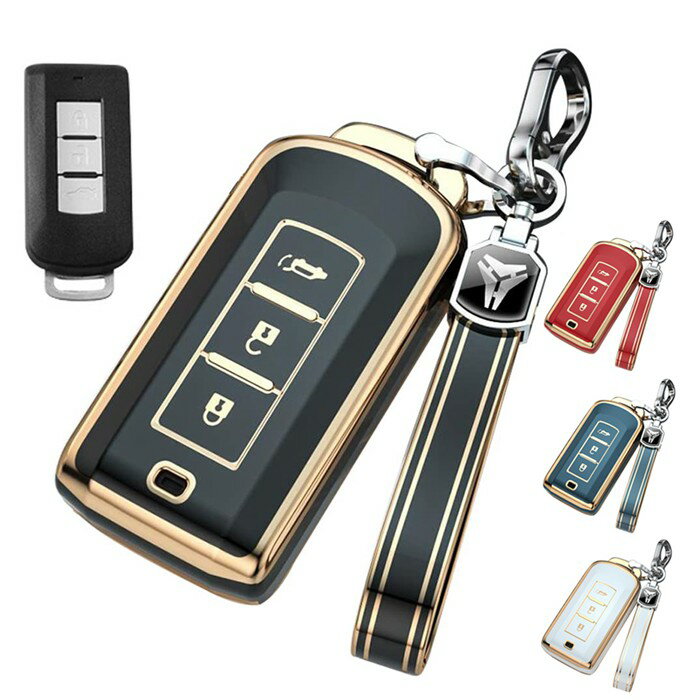 キーケース 三菱用 スマートキーケース キーカバー 三菱専用設計 3ボタン TPUキーホルダー RVR ekワゴン 等に適用キーケース