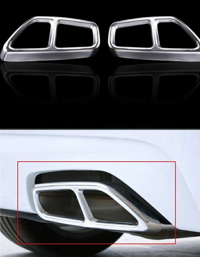 BMW テールパイプ トリム アクセサリー 高級ステンレス BMW新5シリーズ 18-19モデル 6シリーズ GT/新X3/X5/X7 排気のテール 2個 シルバー