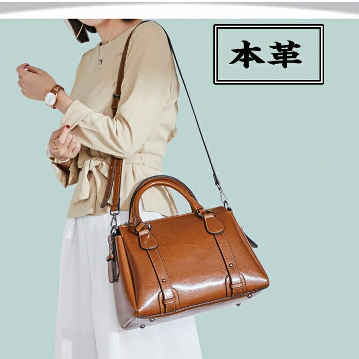 本革ショルダーバッグレディースハン...