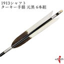 弓道 矢 ターキー 手描 1913 シャフト 元黒 6本組 ターキー手描 イーストン 黒シャフト 10kg~13kg 弓具 弓道具 山武弓具店 送料無料 女性 女性向き 【D-1737】