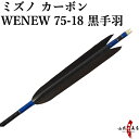 弓道 矢 ミズノ カーボンシャフト WENEW(ウィニュー) 黒手羽 ハギ糸:青 WENEW7518 6本組 75-18 推奨弓力 8kg〜13kg 商品番号D-1706 mizuno 山武弓具店 送料無料 あす楽 その1