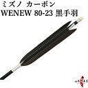 弓道 矢 ミズノ カーボンシャフト WENEW(ウィニュー) 黒手羽 ハギ糸:白色 WENEW8023 6本組 80-23 推奨弓力 14kg〜16kg 商品番...