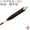 弓道 矢 ハヤブサカーボン 76-22 黒手羽 6本組 商品番号D-1655 山武弓具店 送料無料