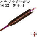 ハヤブサカーボン 黒手羽 76-22 近的 推奨弓力 10〜14kg 直径7.6mm 送料無料 弓道 矢 カーボン矢