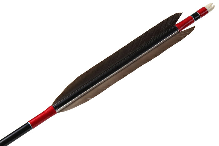 弓道 矢 黒手羽　B級品　2015　6本組【D-1685】 （シャフト：2015 黒） （羽根：黒...