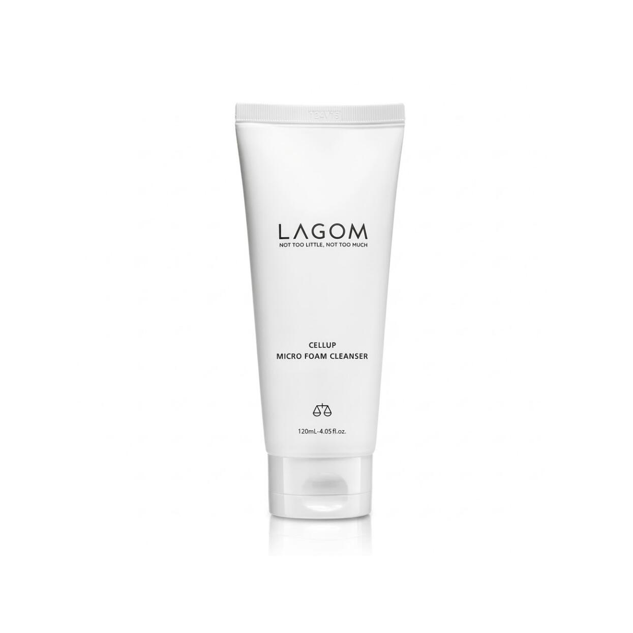 LAGOM CELLUP Micro Foam Cleanser 120ml 라공 셀럽 마이크로 폼 클렌저 120ml キメ細かな弾力泡が毛穴の奥の汚れを密着オフ 肌の水分保持に着目したLAGOMの実力派洗顔料 生クリームのような濃密マイクロバブルが摩擦を防ぎ洗い上がりもしっとりやわらかな素肌へ導くセルアップマイクロフォームクレンザー120ml 肌をこすらずに毛穴の汚れや皮脂を吸着しすすぎ後はすっきりとした清潔感があり内側がつっぱらないみずみずしい洗い上がり