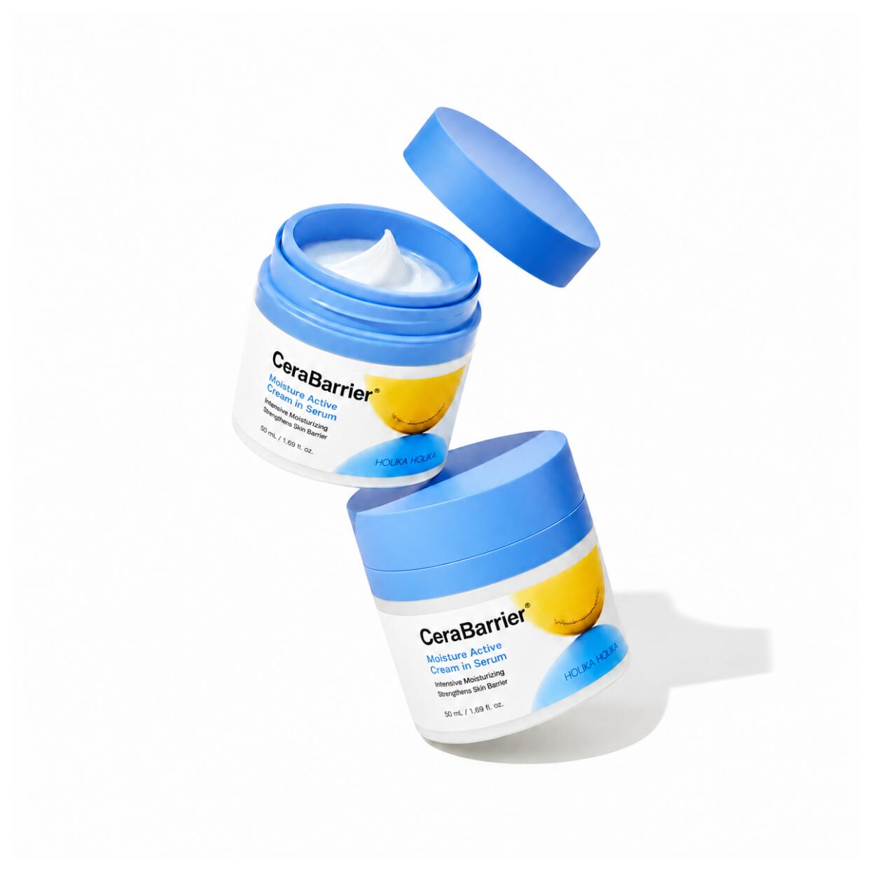 HOLIKA HOLIKACerabarrier Moisture Active Cream In Serum 50ml 高保湿クリームのうるおいとセラムの浸透力を一本に凝縮したクリームインセラム高密度セラミド複合成分が肌のバリア機能をサポート乾燥や外部刺激で揺らぎがちな肌を保護しっとり吸い付くようなもっちり肌へ