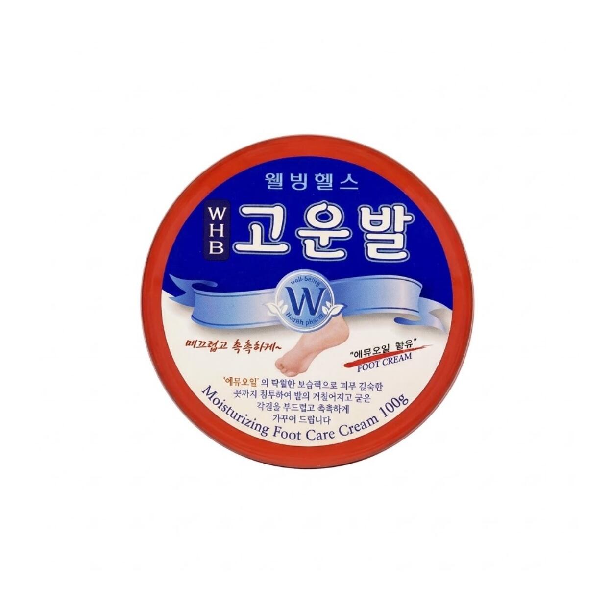 WHB Gounbal Foot Cream Moisture Red 100g WHB 고운과 100g 빨강 ヒトの皮脂組成に近い高浸透エミューオイルと尿素を配合し頑固な角質や乾燥によるひび割れかかとをしっとりなめらかに整える韓国でロングセラーを誇る100gジャータイプの高保湿フットクリーム かかとの乾燥 白く硬くなった角質 ひび割れが気になる方 軽石ややすりで削らずに保湿で柔らかくしたい方 立ち仕事や乾燥で足裏がカサつく方に