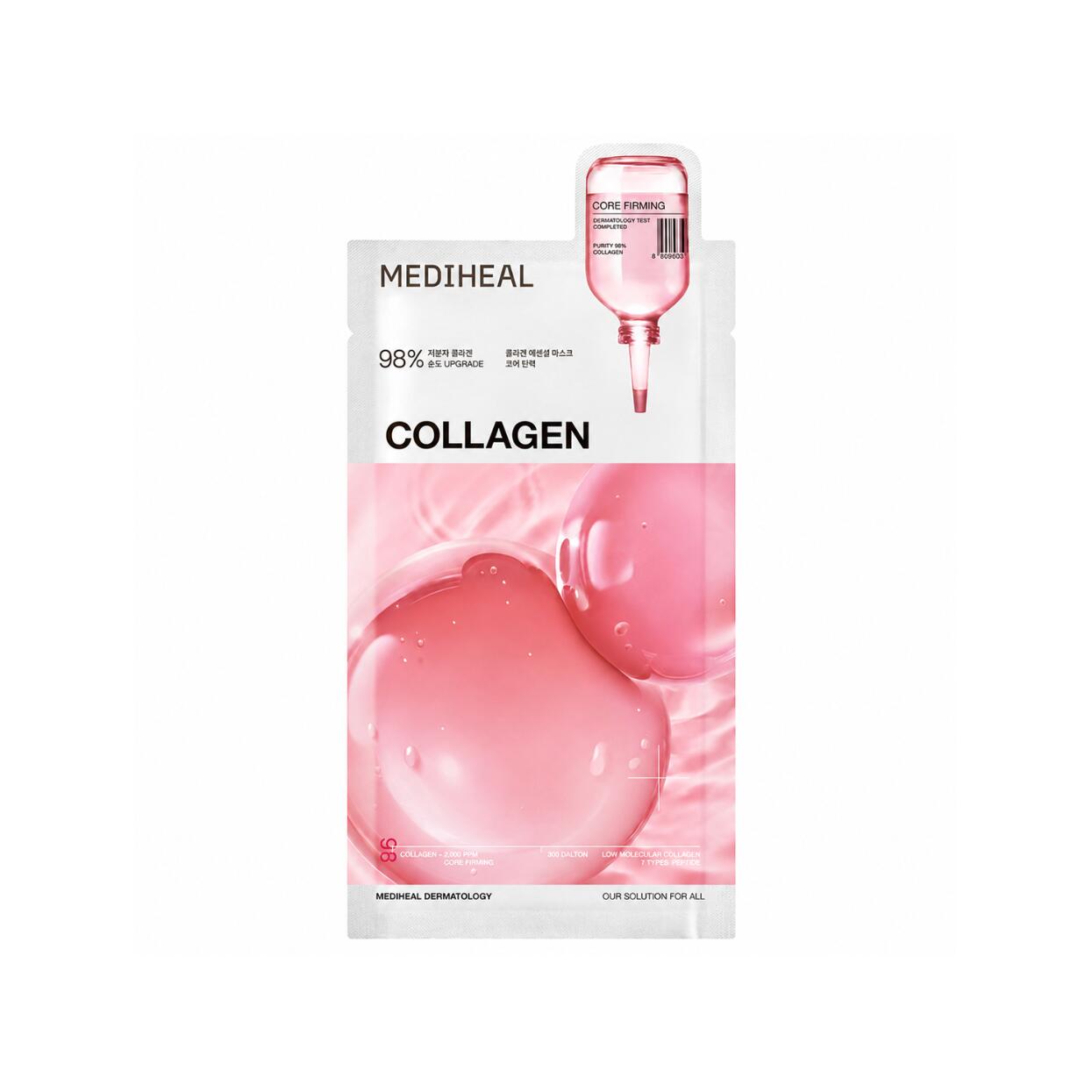MEDIHEALCollagen Essential Mask Core Firming10 厳選3種のコラーゲン複合成分配合ハリ乾燥が気になる肌にアプローチ芯から押し返すようなふっくらとした弾力とうるおいを与え引き締まったキメ細やかな肌へ