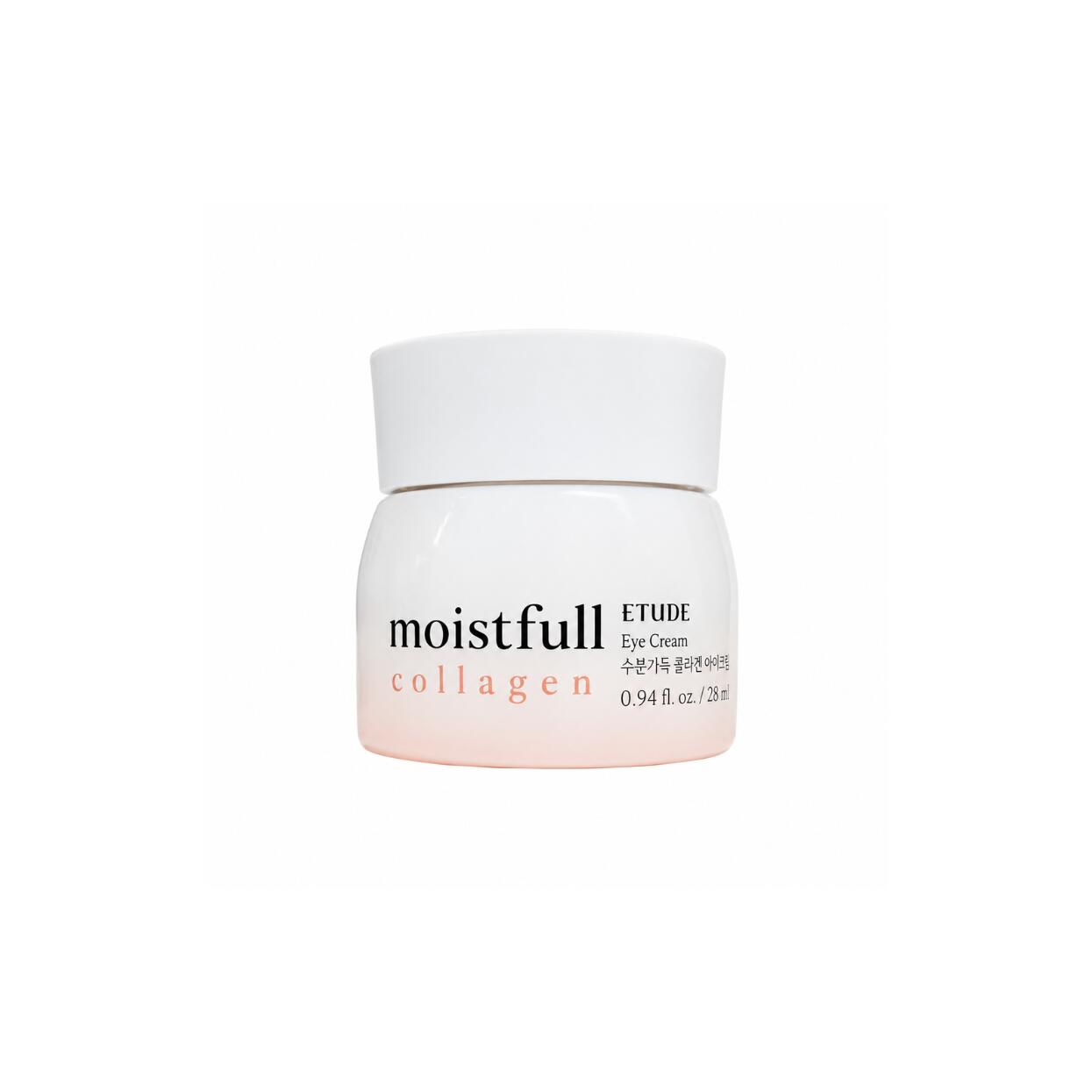 ETUDE Moistfull Collagen Eye Cream 28ml 微細な低分子スーパーコラーゲンウォーターと植物由来の保湿成分を高配合濃密アイクリーム乾燥しやすくデリケートな目元をやさしく包み込みベタつきのないなめらかな密着感で水分をしっかりキープピンとした弾力とうるおいに満ちたハリを与えます