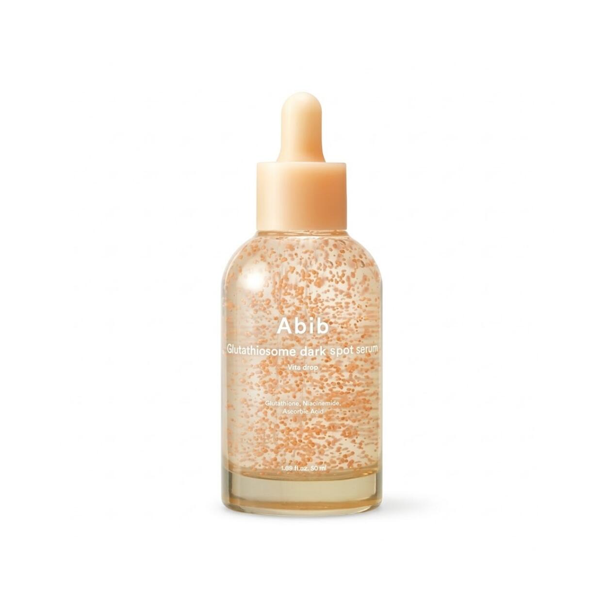 Abib Glutathiosome Dark Spot Serum Vita Drop 50ml 아비브 글루타치온좀 잡티 세럼 빴타 드롭 50ml 純度の高いグルタチオンを角質層まで届きやすく加工したグルタチオンソーム配合のカプセルセラム肌に触れるとオレンジ色のコアカプセルが弾けビタミンC誘導体やナイアシンアミドなどの整肌成分とともに角質層のすみずみまで素早く浸透くすみやキメの乱れに集中的にうるおいを与えつるんとしたなめらかで透明感あふれるツヤ肌へ整えます ベタつきのないみずみずしいジェルテクスチャー