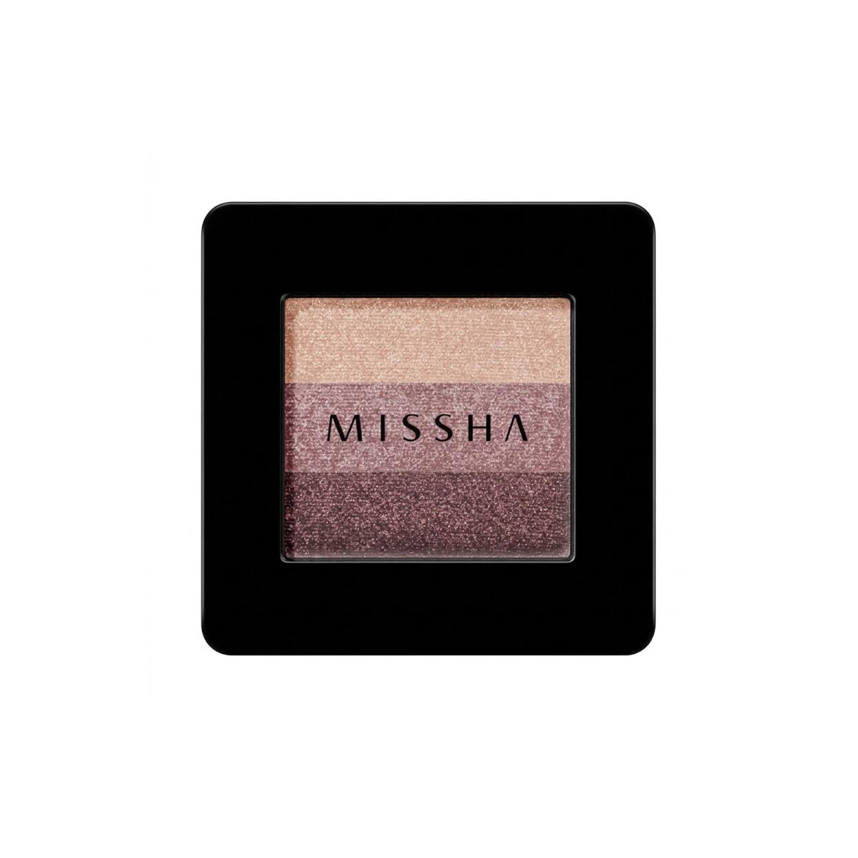 MISSHA Triple Shadow 2g #1 Brownie Pink 指ひと塗りで自然なグラデーションが完成 甘く上品なピンクブラウンが目元に密着し澄んだ立体感とツヤを一日中キープ3色アイシャドウ