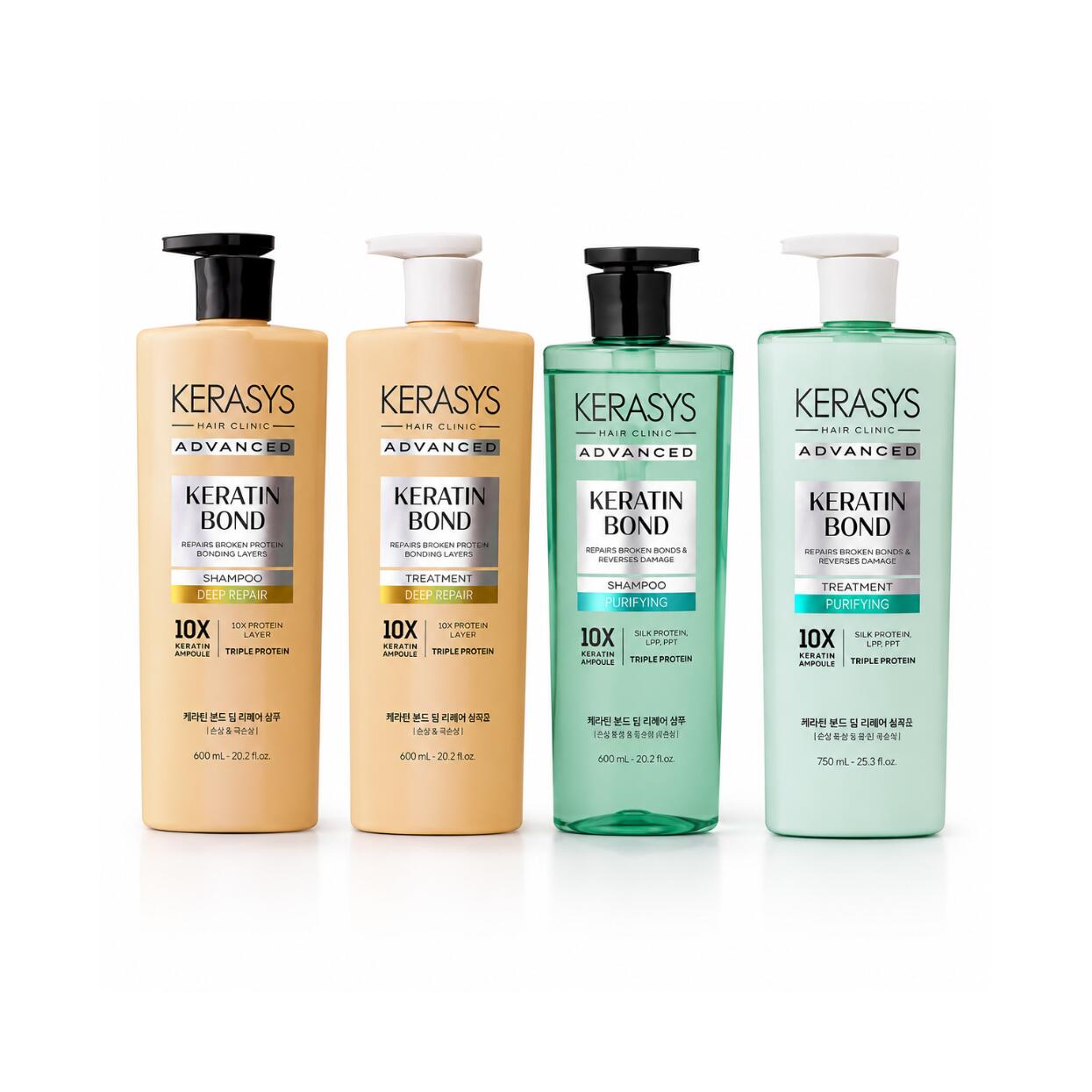 Keratin Bond Hair Care 600ml Various Kerasys Keratin Bond Deep Repair Shampoo 600ml カラーやパーマ等で傷んだ髪を補修 豊かな泡で汚れを落とら高濃度タンパク質とうるおいを届け指通りのよいツヤ髪に集中補修 Kerasys Keratin Bond Deep Repair Treatment 600ml ダメージ毛の内部まで補修成分を密着 毛先まで水分と栄養を補給しっとりとなめらかなに仕上げる集中補修 Kerasys Keratin Bond Purifying Shampoo 600ml 頭皮のベタつきや過剰な皮脂を優しくすっきり洗い流し 水分バランスをキープ健やかな頭皮環境へ毛髪をケアスカルプピュア Kerasys Keratin Bond Purifying Treatment 600ml 重くなりすぎず軽やかなうるおいを与え べたつきの気になる頭皮や水分バランスを整えるスカルプケア