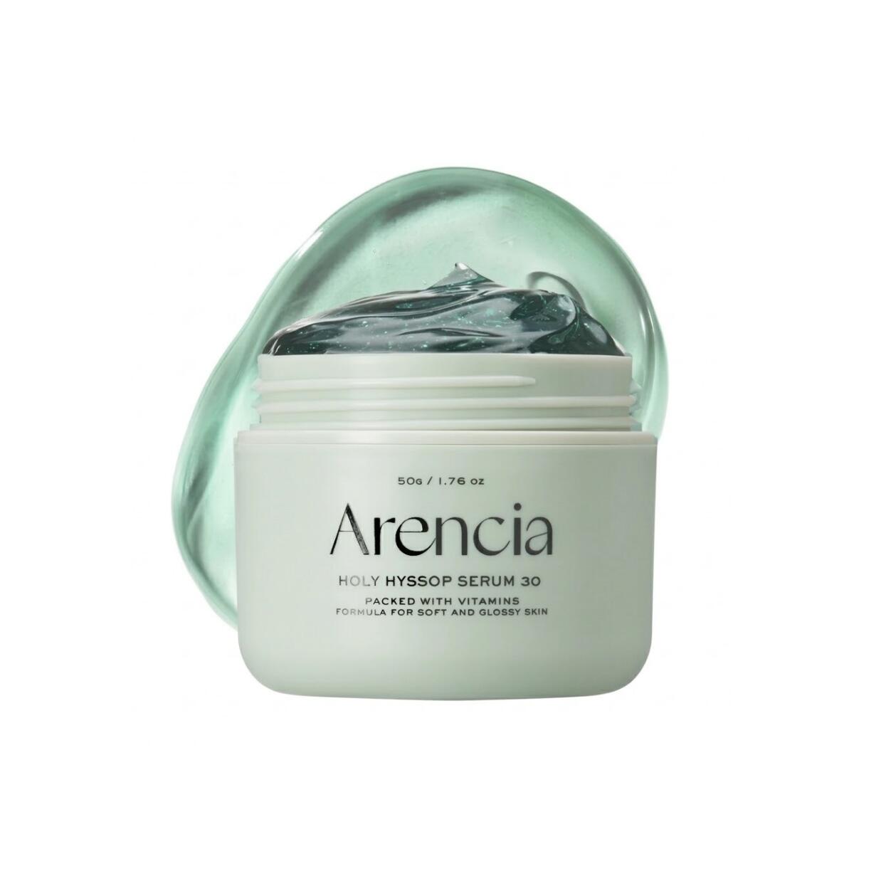 Arencia Fresh Holy Hyssop Serum 30 50g 아렌시아 홀리 히속 세럼 30 50g くすみを晴らし澄みわたるツヤ肌へフランス産ヒソップとビタミンACE配合 伸びの良いジェルが肌へ高密着し乾燥とキメ乱れをケア水分クリームやスリーピングパック代わりとしてもマルチに使用可能